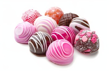 Bon bons on white background