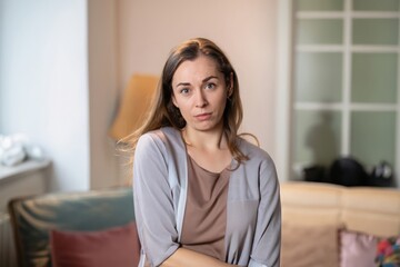 Obraz premium face of a woman, portrait of a housewife