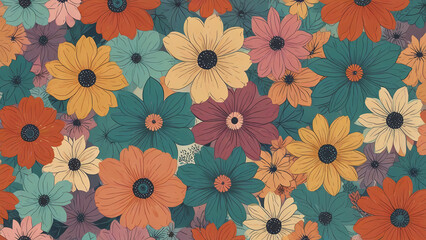 Flower pastel color Pattern Background