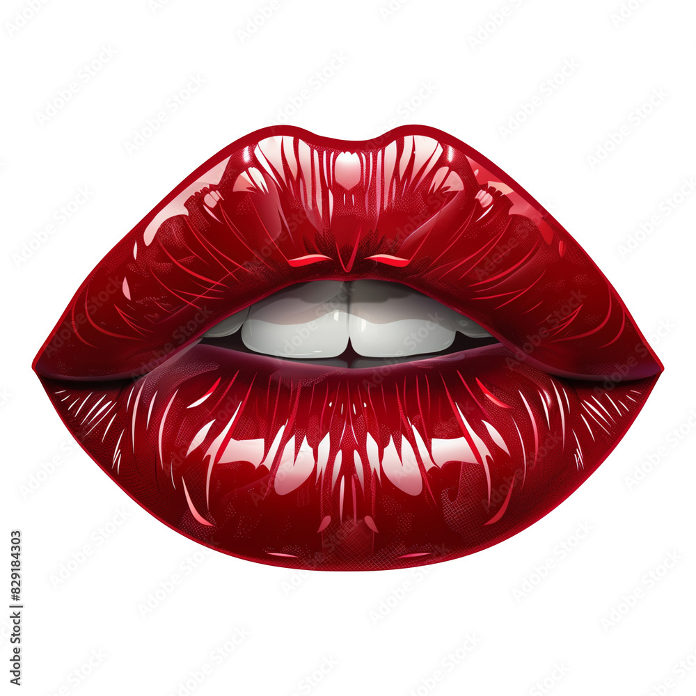 Wall mural mouth lips vector png