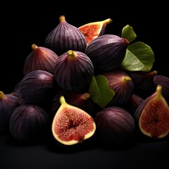 figs fruit isolated on a black background
