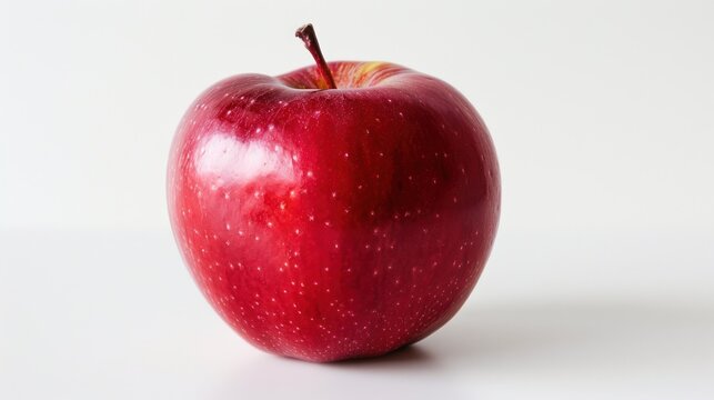 Red apple fruit isolated on a white background.