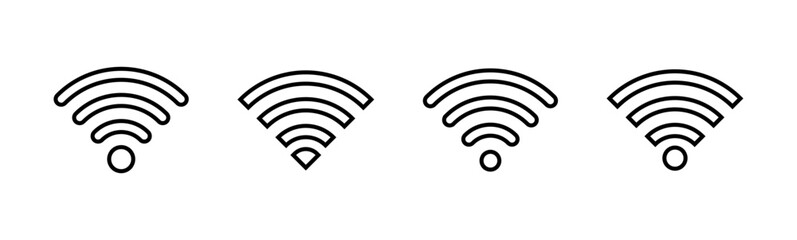 Wifi icon set. signal vector icon. Wireless  icon vector