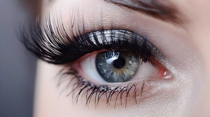 Obraz premium Captivating Close-Up of Glamorous Eyelash Extensions Suitable for a Red Carpet Event