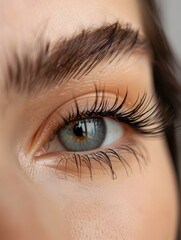 Obraz premium Captivating Eyelash Extensions with Subtle Curl in Natural-Looking Beauty Portrait