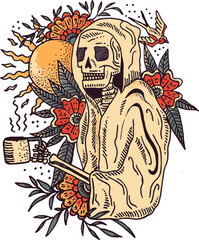 skeleton summer vacation