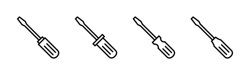 Screwdriver icon set. tools icon vector