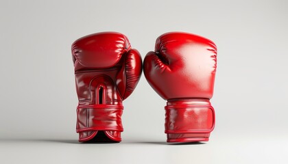 Isolated studio shot of red boxing gloves representing a fight concept