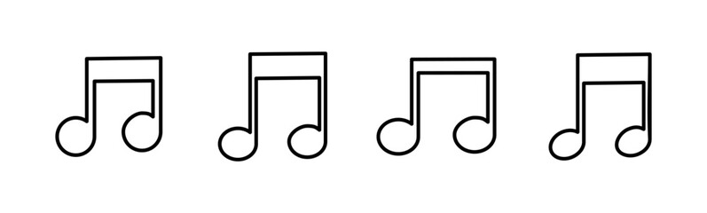Music icon set. note music icon vector. tone icon