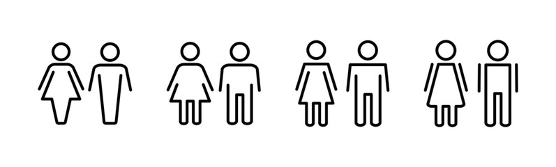Man and woman icon set. male and female symbol