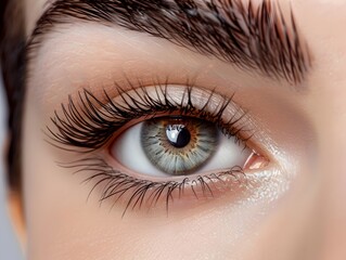 Obraz premium Elegant Natural Eyelash Extensions with Subtle Curl on Female Face