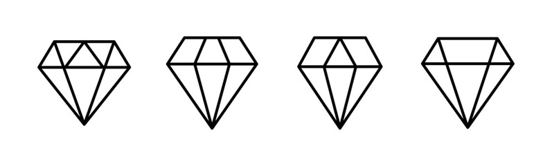 Diamond icon set. diamond gems vector icon.