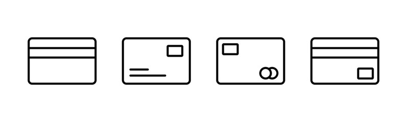 Credit card icon set. Credit card payment icon vector