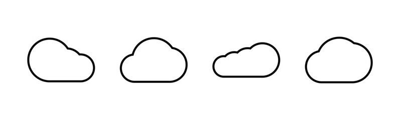 Cloud icon set. cloud vector icon