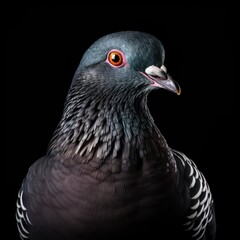 pigeon bird on a black background 

