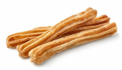 Isolated traditional churro fried dough pastry