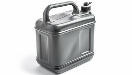 Isolated white background with gray oil canister