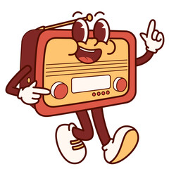 Retro Radio Character Illustration