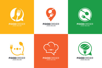 Online Food logo design, Food point logo collection