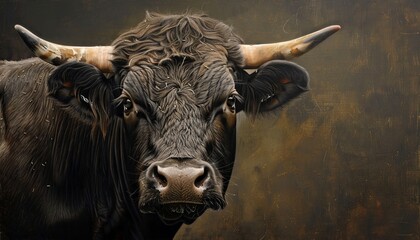 Japanese origin wagyu cow portrait