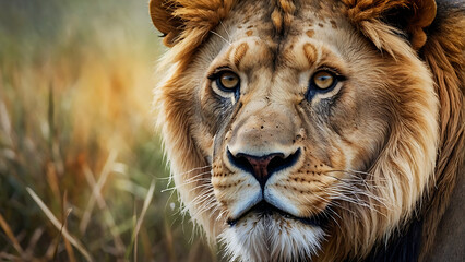 Obraz premium majestic lion in the african safari