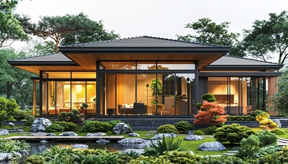 Country club style 3d house model