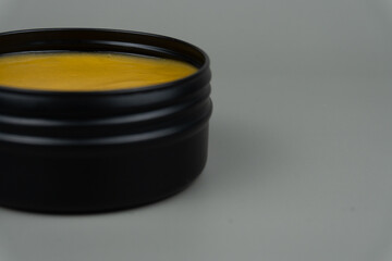 Yellow Clay Pomade Container Mock-up with Gray Background