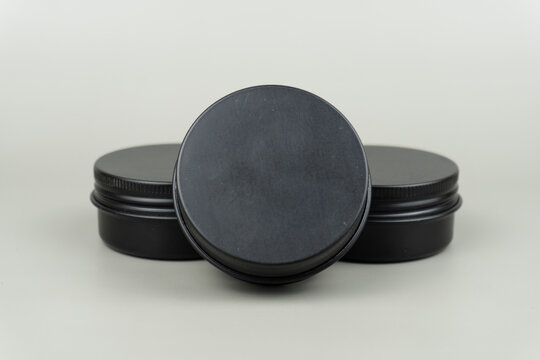 Pomade Container Mock-up with Gray Background
