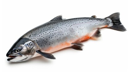 Naklejka premium Salmon isolated on white with clipping path full focus