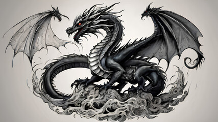 Fototapeta premium AI image generated dragon logo