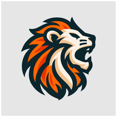 modern simple abstract lion head logo