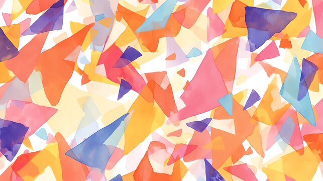 Colorful watercolor geometric background.