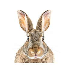 Obraz premium Rabbit Head With Twitching Nose , Isolated On Transparent Background, For Design And Printing
