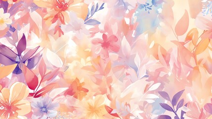 A beautiful watercolor painting of a floral meadow