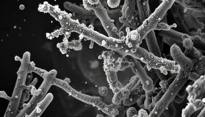 TEM image of vibrio bacteria x76000 magnification