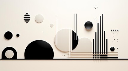 Obraz premium Minimalistic black and white line art backgrounds