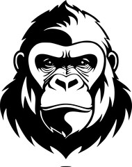 Obraz premium gorilla face for logo, emblem, sign, vector, tattoo, symbol or illustration