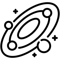 solar system line icon © muh zakaria