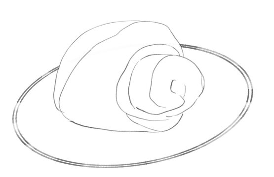 recommend clip art: 皿にのせたパンの線画イラスト
