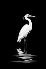 Obraz premium Snowy Egret, Egretta thula, in the coast habitat. Heron with sun in the morning