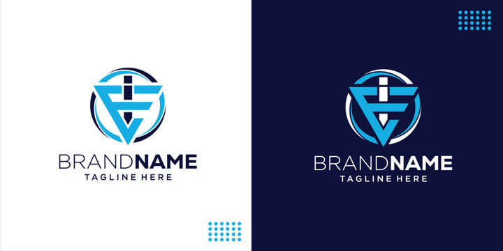 Creative EI Triangle Logo with Circle Design, Design Inspiration, Illustration, Vector