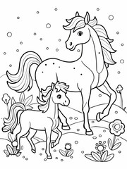 Taming wild ponies in a meadow, Generative AI