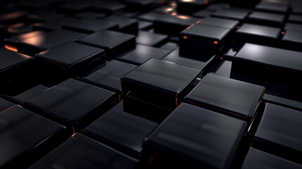 Obraz premium Obsidian squares pulsate with energy, perfect for modern, sleek presentations.