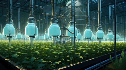 Conceptual illustration of tech plant growth