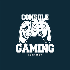 Game Console Logo, Gamer Design Gamepad Illustration Symbol Template