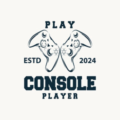 Game Console Logo, Gamer Design Gamepad Illustration Symbol Template