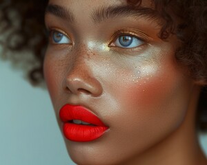 Fototapeta premium Photo portrait of a woman with full makeup