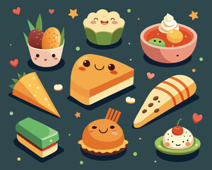 seamless pattern with japaness food