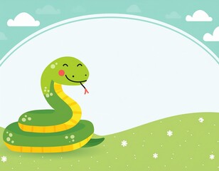 Naklejka premium にこにこした蛇