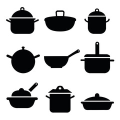 Kitchenware Icons vector art illustration, solid color white background